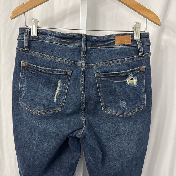 Judy Blue Boyfriend Fit Distressed Jeans Women’s 27 Stretch Raw Hem 5/27 - Picture 13 of 13